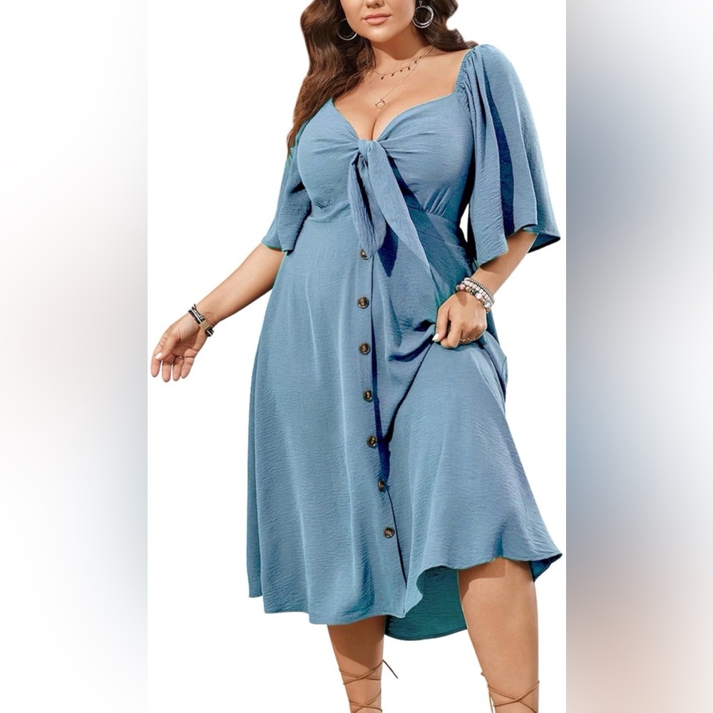 SCOMCHIC Blue Dress -size 3XL